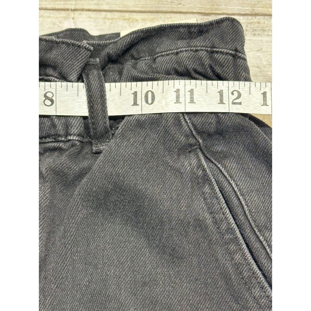 Zara Baggy Fit Paperbag Waist Carrot Leg Jeans Black Rigid Denim Womens 4 NEW - Picture 7 of 10